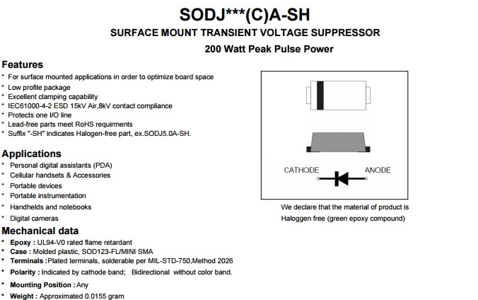 TVS保護(hù)二極管 TVS Diodes